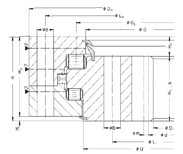 192.32.3550 Three Row Roller Slewing Ring Bearings 192.32.4000 Port Cranes Harbor Crane Marine Crane Swing Bearing Slewing Bearing